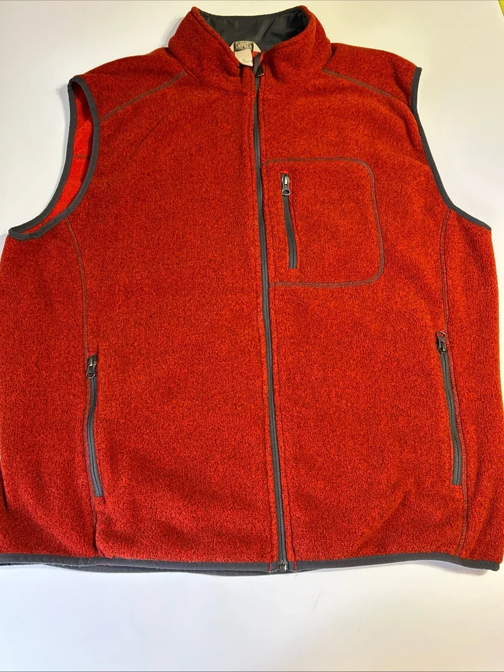 Duluth Trading Company Fleece Vest With Pockets Full Zip Mens XL Travel Layer